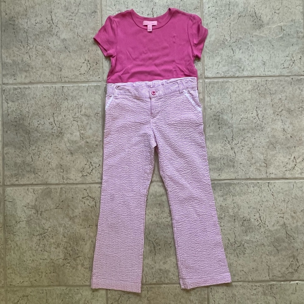 Girls Seersucker Pants & Tee Bundle